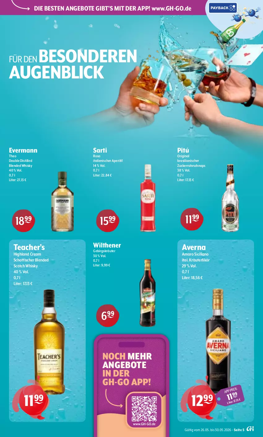 Aktueller Prospekt Getraenke Hoffmann - Prospekte - von 26.05 bis 30.05.2026 - strona 5 - produkty: amaro, angebot, angebote, aperitif, averna, blended scotch, blended scotch whisky, eis, gin, kräuter, kräuterlikör, likör, schott, scotch, scotch whisky, Ti, tisch, whisky, wilthener, zucker