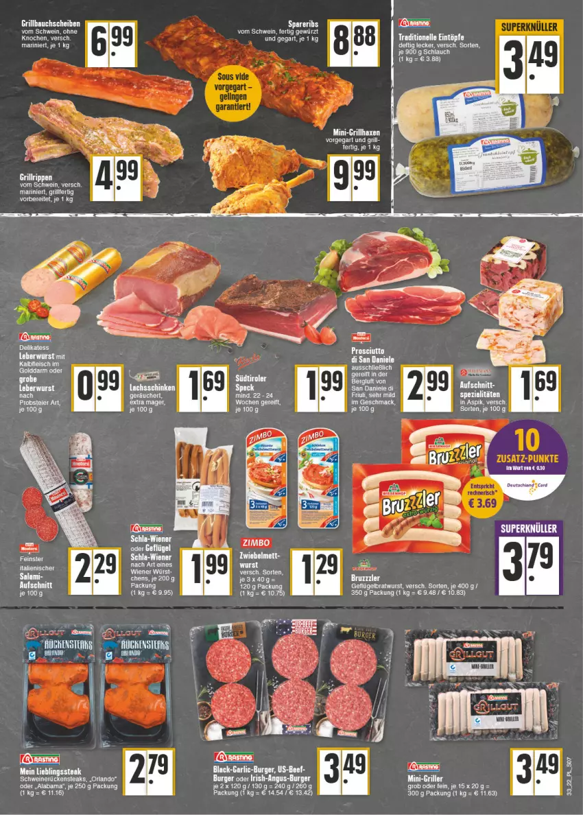 Aktueller Prospekt E Center - Angebote der Woche - von 15.08 bis 20.08.2022 - strona 7 - produkty: aufschnitt, axe, Bau, bauchscheiben, bratwurst, deutschland card, eintöpfe, elle, Geflügel, gewürz, grill, Grillbauch, grillhaxe, Haxe, lachs, lachsschinken, leberwurst, mac, Mett, Rückensteak, rückensteaks, schinken, schlauch, schwein, schweine, schweinerücken, steak, steaks, tee, Ti, wein, weine, wiener, wurst, zimbo