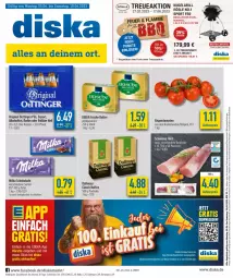 Gazetka promocyjna Diska - Prospekte - Gazetka - ważna od 10.06 do 10.06.2023 - strona 1 - produkty: aktionspreis, alkohol, angebot, angebote, bier, butter, dallmayr, deka, eis, elle, filet, gin, grill, irische butter, kaffee, Kugel, kugelgrill, lamm, LG, milka, milka schokolade, oettinger, pils, radler, reis, rispentomaten, schoko, schokolade, schwein, schweine, Sport, Ti, tomate, tomaten, wein, weine, ZTE