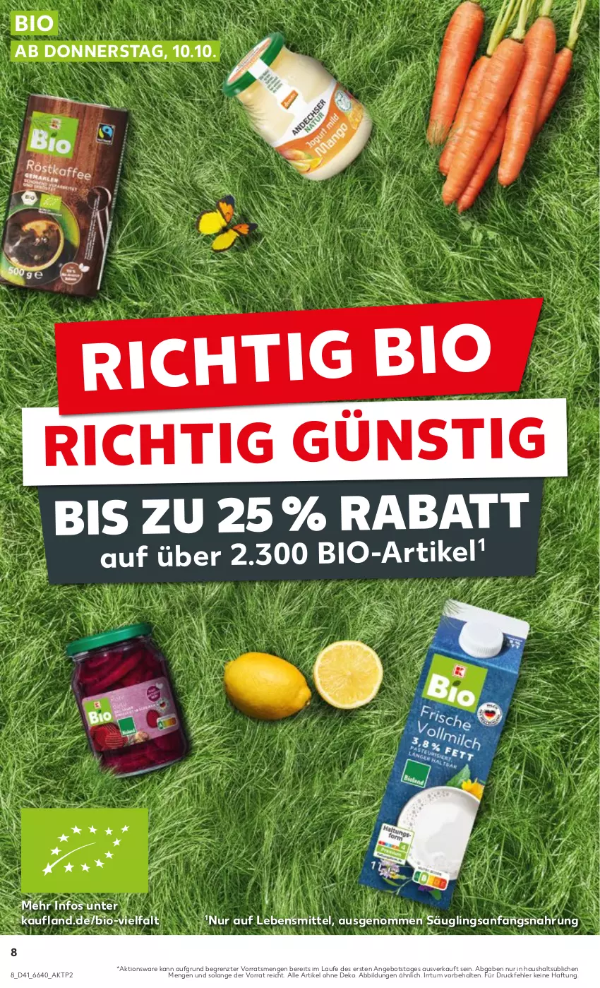 Aktueller Prospekt Kaufland - Prospekt - von 10.10 bis 16.10.2024 - strona 8 - produkty: angebot, bio, lebensmittel, Ti, ZTE