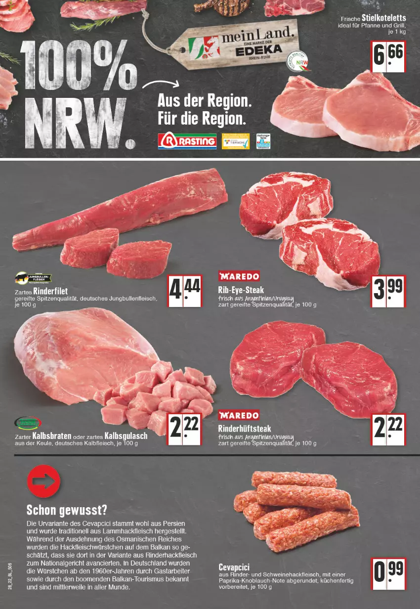 Aktueller Prospekt Edeka - Angebote der Woche - von 11.07 bis 16.07.2022 - strona 6 - produkty: braten, eis, fleisch, gulasch, hackfleisch, hüftsteak, jungbullen, Kalbfleisch, knoblauch, küche, Küchen, lamm, LG, paprika, Ria, rind, rinder, rinderhackfleisch, rwe, spitzenqualität, steak, Ti, wein, würstchen