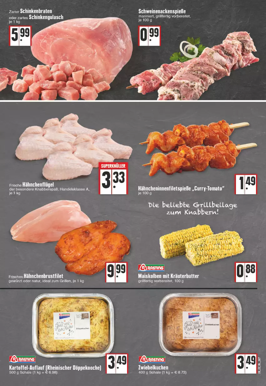 Aktueller Prospekt Edeka - Angebote der Woche - von 11.07 bis 16.07.2022 - strona 7 - produkty: butter, Frische Hähnchen, gewürz, grill, gulasch, hähnchenflügel, ideal zum grillen, ilag, kräuter, kräuterbutter, mais, natur, Schal, Schale, schinken, schwein, schweine, schweinenacken, Ti, wein, weine