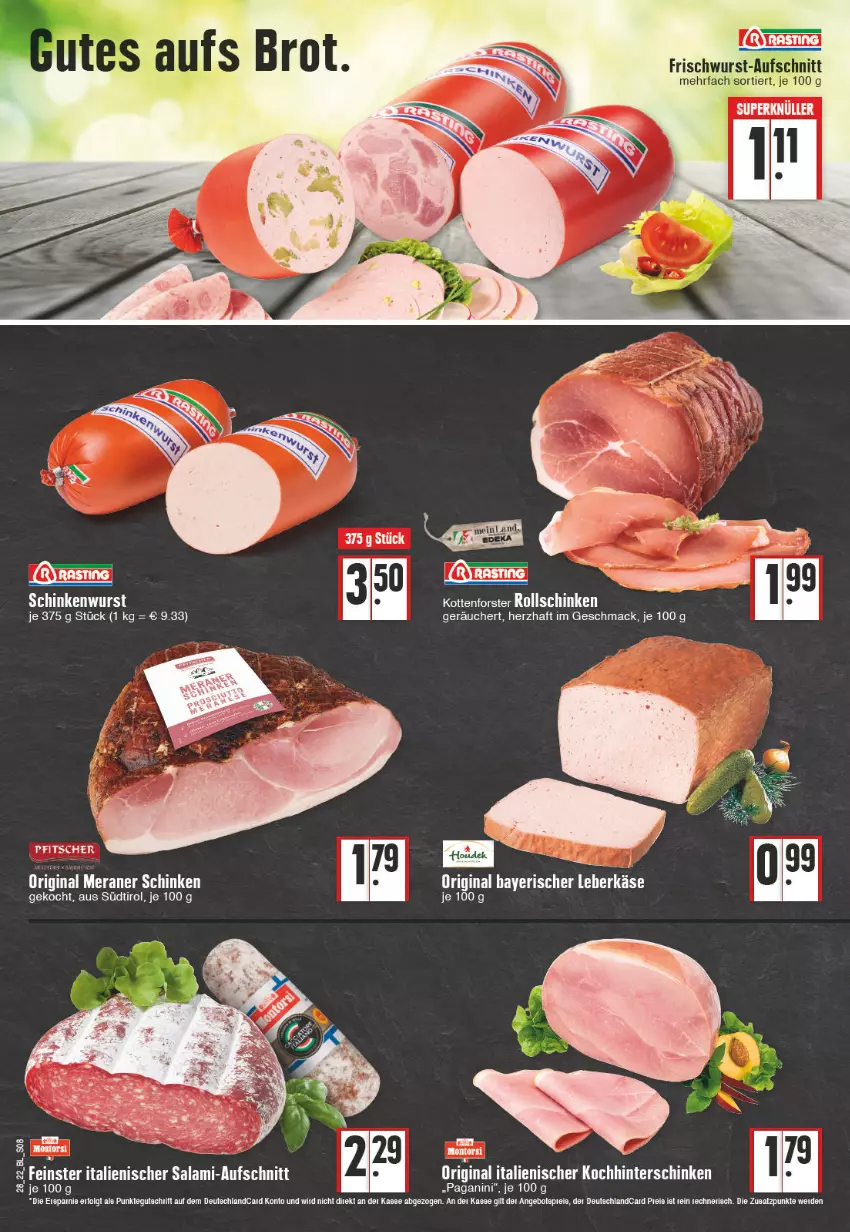 Aktueller Prospekt Edeka - Angebote der Woche - von 11.07 bis 16.07.2022 - strona 8 - produkty: aufschnitt, frischwurst-aufschnitt, gin, hinterschinken, mac, salami, schinken, tee, Ti, wurst