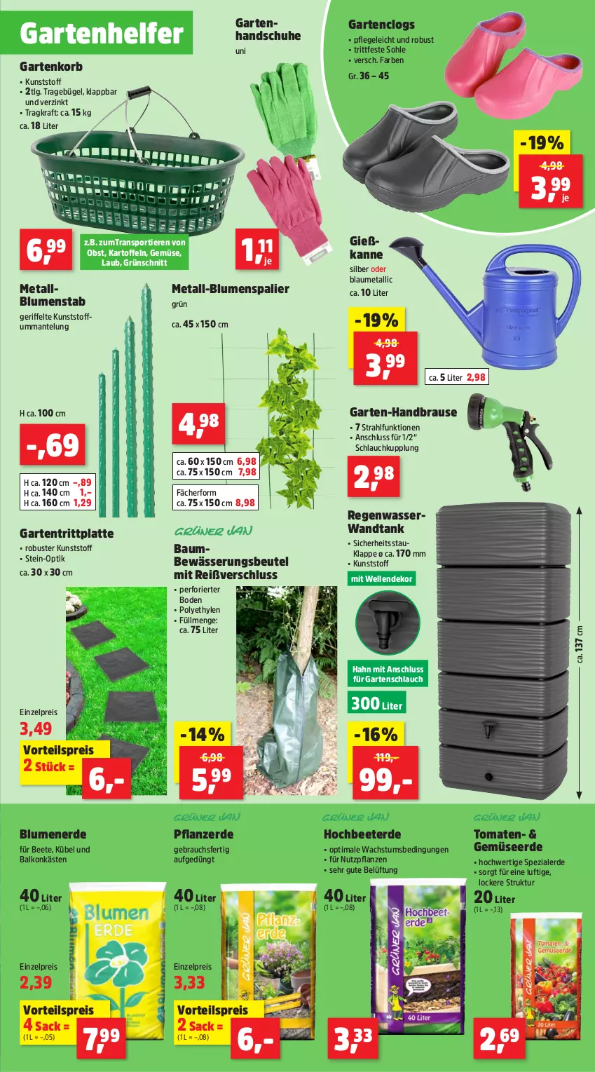 Aktueller Prospekt Thomas Philipps - von 17.06 bis 22.06.2024 - strona 3 - produkty: Bau, beutel, blume, blumen, blumenerde, brause, bügel, Clogs, eis, elle, erde, Garten, gartenschlauch, Gemüseerde, Gießkanne, handbrause, handschuhe, kartoffel, kartoffeln, korb, kraft, latte, LG, Mantel, obst, pflanze, pflanzen, pflanzerde, Rauch, reis, sac, schlauch, schuhe, Spezi, Sport, Ti, Tiere, tomate, tomaten, vorteilspreis, wasser