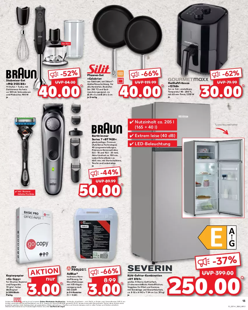 Aktueller Prospekt Kaufland - Extra-Angebote - von 12.09 bis 18.09.2024 - strona 13 - produkty: adblue, akku, auto, backofen, Becher, beleuchtung, Diesel, drucker, edelstahl, eier, eis, eiswürfel, erde, gefrierfach, gillette, herdarten, kopierpapier, led-beleuchtung, leine, Mixer, ndk, obst, Obst und Gemüse, Ofen, papier, Parkside, pfanne, pfannen, pfannen-set, rasierer, Rauch, Reinigung, rel, Ria, Schal, Schale, Schneebesen, schuhe, stabmixer, Tasche, Ti, timer, türanschlag wechselbar, und gemüse, versandkostenfrei, würfel, Zerkleinerer