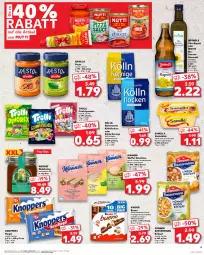 Gazetka promocyjna Kaufland - Extra-Angebote - Gazetka - ważna od 18.09 do 18.09.2024 - strona 9 - produkty: angebot, angebote, barilla, Becher, beutel, bio, blume, blumen, blumenöl, Blüte, braten, creme, eintopf, eis, frucht, fruchtgummi, fruchtgummis, hafer, haselnuss, honig, Kinder, kinder bueno, knoppers, kölln, korn, Manner, milch, Mutti, nuss, pesto, rapsöl, reis, riegel, schnitten, schoko, schokolade, sonnenblume, sonnenblumen, sonnenblumenöl, Ti, tisch, topf, trolli, trolli fruchtgummi, vita, ZTE