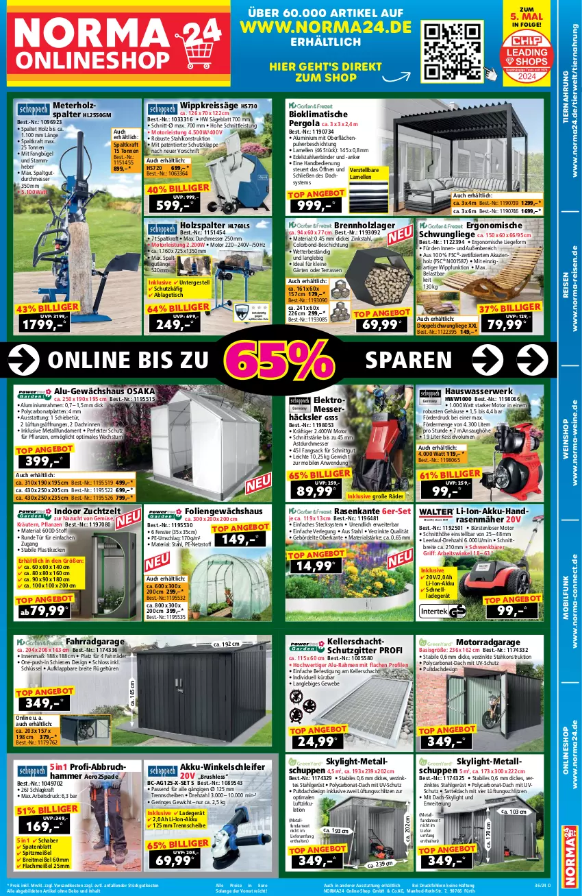 Aktueller Prospekt Norma - Norma - von 23.08 bis 08.09.2024 - strona 1 - produkty: akku, Akku-Winkelschleifer, angebot, asti, bio, Bona, Brei, Brennholz, bügel, bürste, bürsten, edelstahl, eis, Elektro, elle, Fahrrad, fenster, Gewächshaus, Holz, Holzspalter, kraft, kräuter, kräutern, ladegerät, latte, leine, LG, li-ion-akku, Liege, messer, ndk, passend für alle, pflanze, pflanzen, rasen, rasenmäher, reis, reiss, Ria, ring, rum, rwe, sac, säge, sattel, schnellladegerät, Spaten, Ti, tiernahrung, tisch, uv-schutz, wasser, wein, weine, weinshop, Winkelschleifer, Zelt