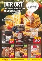 Gazetka promocyjna Netto Marken-Discount - Filial Angebote - Gazetka - ważna od 18.12 do 18.12.2021 - strona 10 - produkty: angebot, apfel, auer, backmischung, backofen, bourbon, brötchen, butter, creme, eis, kaffee, karamell, Käse, käsekuchen, Kranz, kuchen, natur, ndk, Nougatcreme, nuss, Ofen, reis, stube, Ti, vanille, versandkostenfrei, waffeln, weihnachten