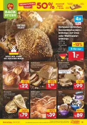 Gazetka promocyjna Netto Marken-Discount - Filial Angebote - Gazetka - ważna od 18.12 do 18.12.2021 - strona 15 - produkty: angebot, auer, backofen, blume, blumen, brot, brötchen, butter, chia, Croissant, eis, erde, Kürbis, Kürbiskernbrötchen, kürbiskerne, mehl, Meister, Muffin, Ofen, reis, sonnenblume, sonnenblumen, stube, Tasche, Ti, Tiere, uhr, weizenbrötchen, ZTE