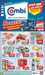 Gazetka promocyjna Combi - Prospekte - Gazetka - ważna od 10.09 do 10.09.2022 - strona 1 - produkty: almighur, almighurt, Becher, beutel, coca-cola, cola, cremissimo, ehrmann, ehrmann almighurt, eis, elle, flasche, gyros, Käse, küche, Küchen, langnese, langnese cremissimo, lebensmittel, leberwurst, milka, milkana, pfanne, pringles, reis, ring, rügenwalder, Schal, Schale, Schmelzkäse, schwein, sim, tafeläpfel, tee, teewurst, Three Sixty, Ti, vodka, wein, wurst, ZTE