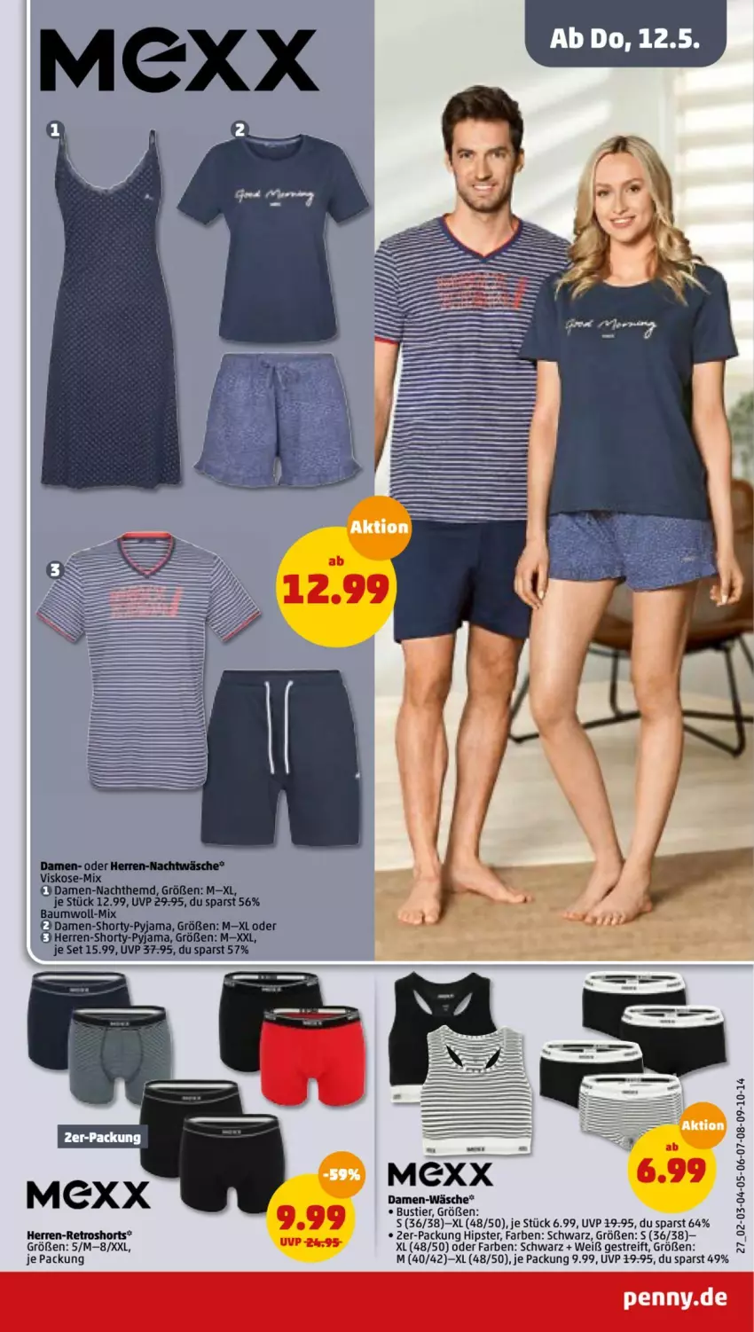 Aktueller Prospekt Penny - Prospekte - von 09.05 bis 14.05.2022 - strona 27 - produkty: Bau, hemd, Mexx, Nachthemd, Pyjama, retroshorts, shorts, shorty, shorty-pyjama, Stier, Ti