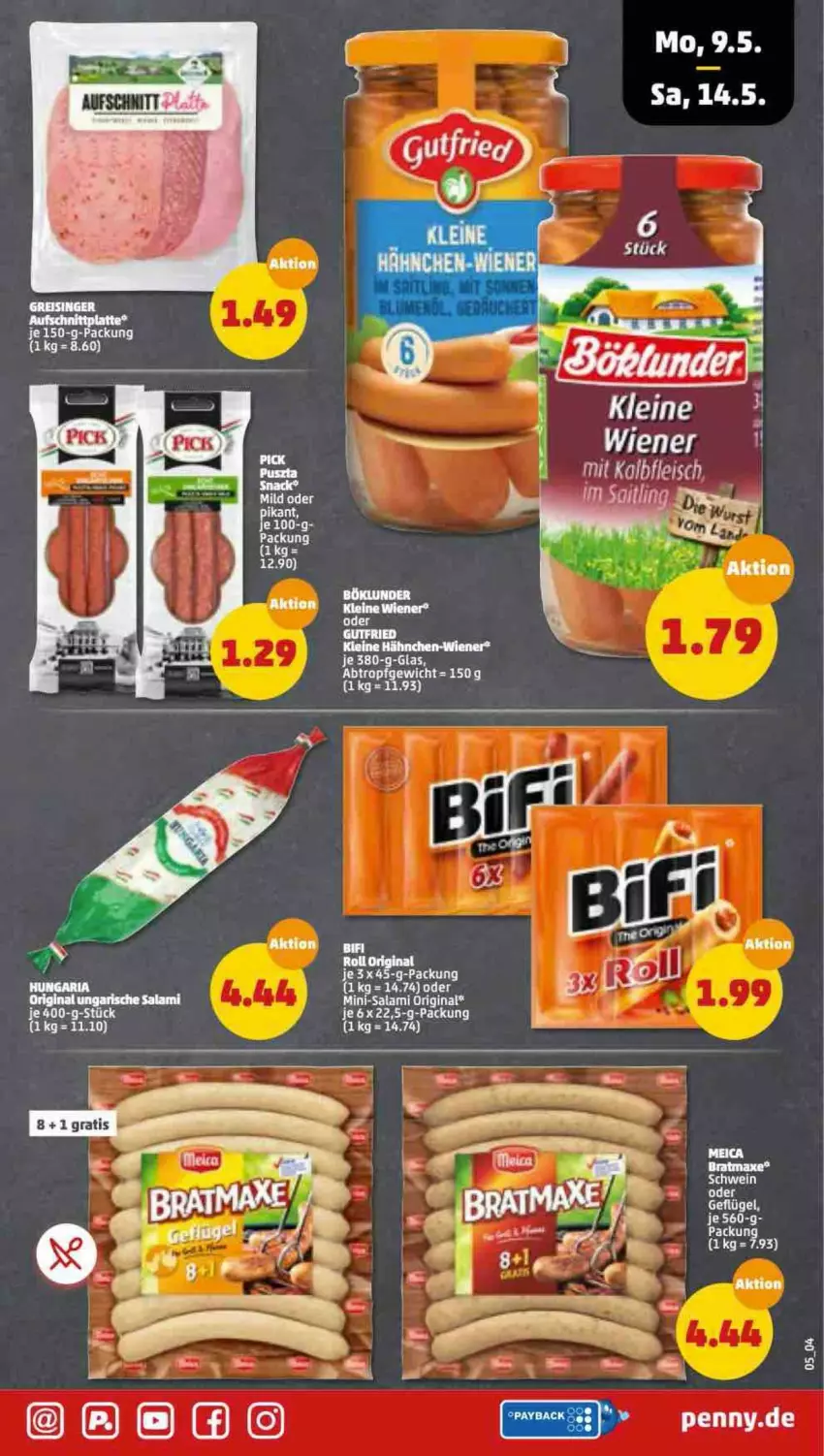 Aktueller Prospekt Penny - Prospekte - von 09.05 bis 14.05.2022 - strona 5 - produkty: elle, gin, Mini-Salami, salami, Ti, wiener