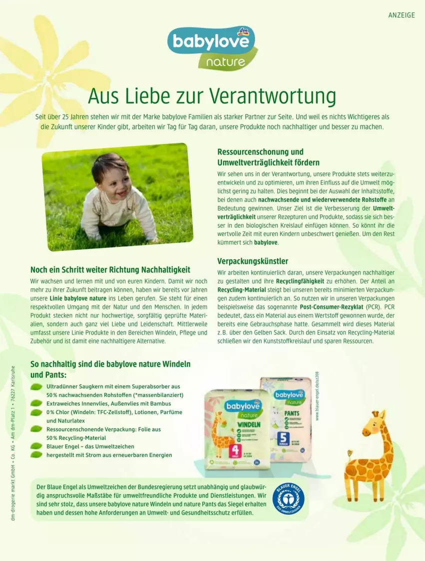 Aktueller Prospekt Dm Drogerie - Prospekte - von 01.07 bis 31.07.2023 - strona 34 - produkty: auer, Babylove, bambus, bio, Clin, eis, Engel, Gesundheit, gin, Kinder, Lotion, mac, natur, Pants, Rauch, reis, rezept, Ria, ring, rwe, sac, Soda, Ti, WICK, windeln