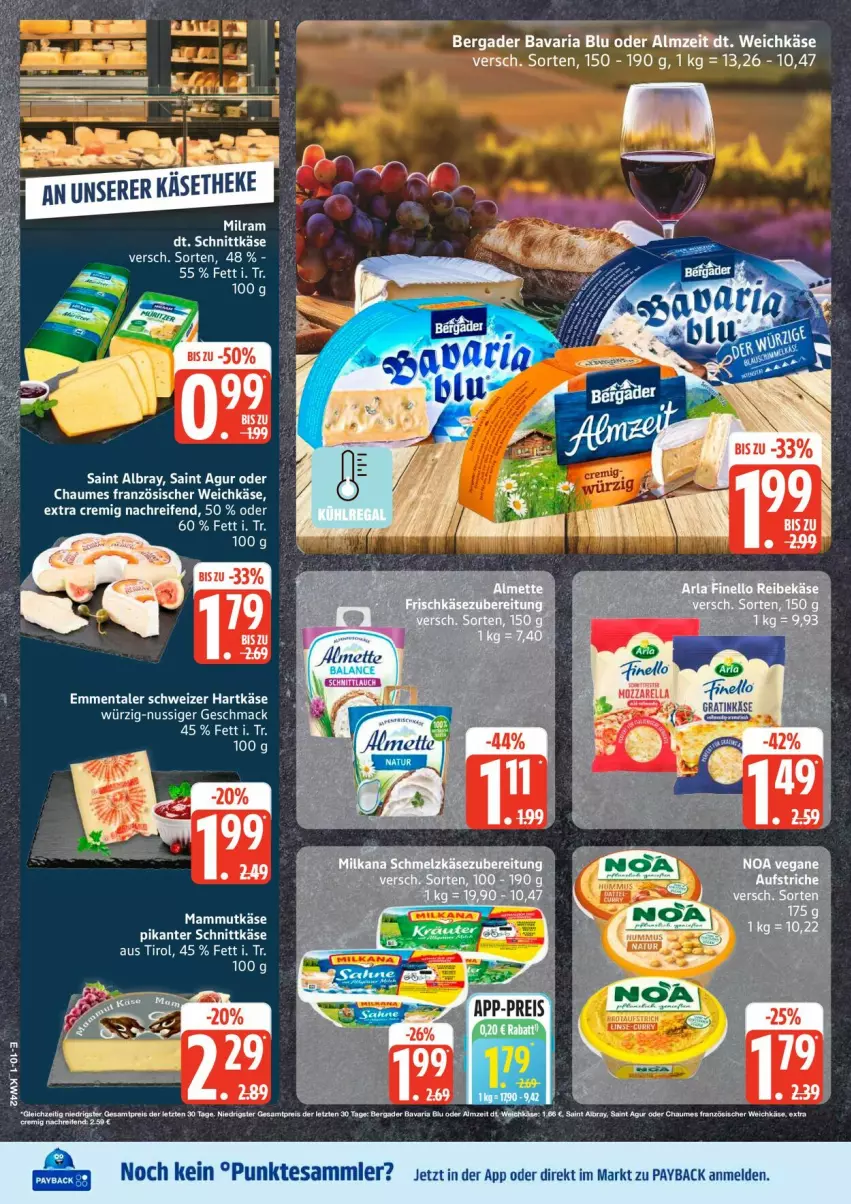 Aktueller Prospekt Edeka - Prospekte - von 12.10 bis 17.10.2026 - strona 15 - produkty: albray, bavaria blu, bergader, eier, emmentaler, hartkäse, Käse, käsetheke, mac, mam, nuss, reifen, Ria, Saint Agur, saint albray, schweizer hartkäse, Ti, weichkäse