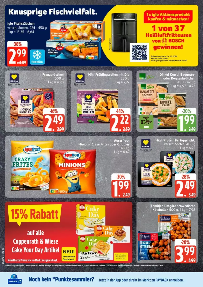 Aktueller Prospekt Edeka - Prospekte - von 12.10 bis 17.10.2026 - strona 18 - produkty: coppenrath, deka, eis, fisch, fischstäbchen, iglo, payback, reis, tesa, Ti, Yo, ZTE