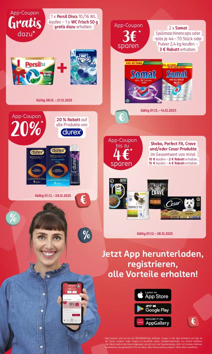 Aktueller Prospekt Rossmann - Prospekte - von 08.12.2025 bis 04.01.2026 - strona 3 - produkty: angebot, angebotspreis, Cap, coupon, coupons, eis, Perfect Fit, persil, reis, sheba, somat, spülmaschinen, Ti, wc frisch