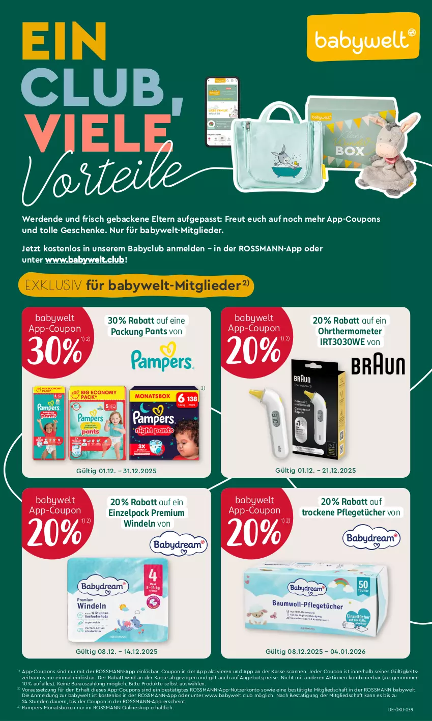 Aktueller Prospekt Rossmann - Prospekte - von 08.12.2025 bis 04.01.2026 - strona 4 - produkty: angebot, angebotspreis, auer, coupon, coupons, eis, erde, geback, pampers, Pants, reis, thermometer, Ti, tücher, windeln