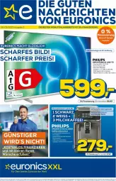 Gazetka promocyjna Euronics - Prospekte - Gazetka - ważna od 01.03 do 01.03.2023 - strona 1 - produkty: angebot, angebote, auto, dvb, eis, HDMI, kaffee, kaffeevollautomat, leine, mac, milch, Philips, reis, Spezi, Ti, tisch, tuner, uhd, UHD-TV, usb