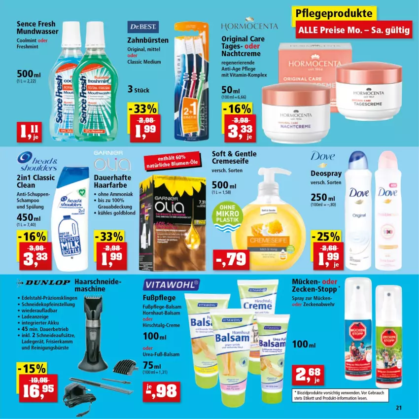 Aktueller Prospekt Thomas Philipps - Prospektwerbung - von 30.05 bis 04.06.2022 - strona 21 - produkty: akku, auer, balsam, bio, biozidprodukte, bürste, bürsten, creme, deo, deospray, dove, dunlop, edelstahl, eis, gin, ladegerät, LG, mint, mundwasser, nachtcreme, Rauch, Reinigung, reinigungsbürste, reis, rwe, spülung, Ti, vita, wasser, zahnbürste, zahnbürsten