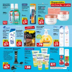 Gazetka promocyjna Thomas Philipps - Prospektwerbung - Gazetka - ważna od 04.06 do 04.06.2022 - strona 21 - produkty: akku, auer, balsam, bio, biozidprodukte, bürste, bürsten, creme, deo, deospray, dove, dunlop, edelstahl, eis, gin, ladegerät, LG, mint, mundwasser, nachtcreme, Rauch, Reinigung, reinigungsbürste, reis, rwe, spülung, Ti, vita, wasser, zahnbürste, zahnbürsten