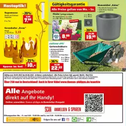 Gazetka promocyjna Thomas Philipps - Prospektwerbung - Gazetka - ważna od 04.06 do 04.06.2022 - strona 24 - produkty: abholpreise, alle preise sind abholpreise, blume, blumen, eis, flieder, Garten, kerze, Kerzenhalter, krone, leine, LG, messer, papier, reis, ring, rinti, Sport, Ti, tisch, uhr, Wanne