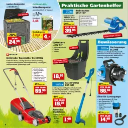 Gazetka promocyjna Thomas Philipps - Prospektwerbung - Gazetka - ważna od 04.06 do 04.06.2022 - strona 8 - produkty: auto, Brei, einhell, eis, Garten, Gartenpumpe, grüner jan, heckenschere, jumbo, Komposter, kraft, messer, rasen, rasenmäher, rasentrimmer, reis, Schere, Teleskop, Ti, tisch, vorteilspreis