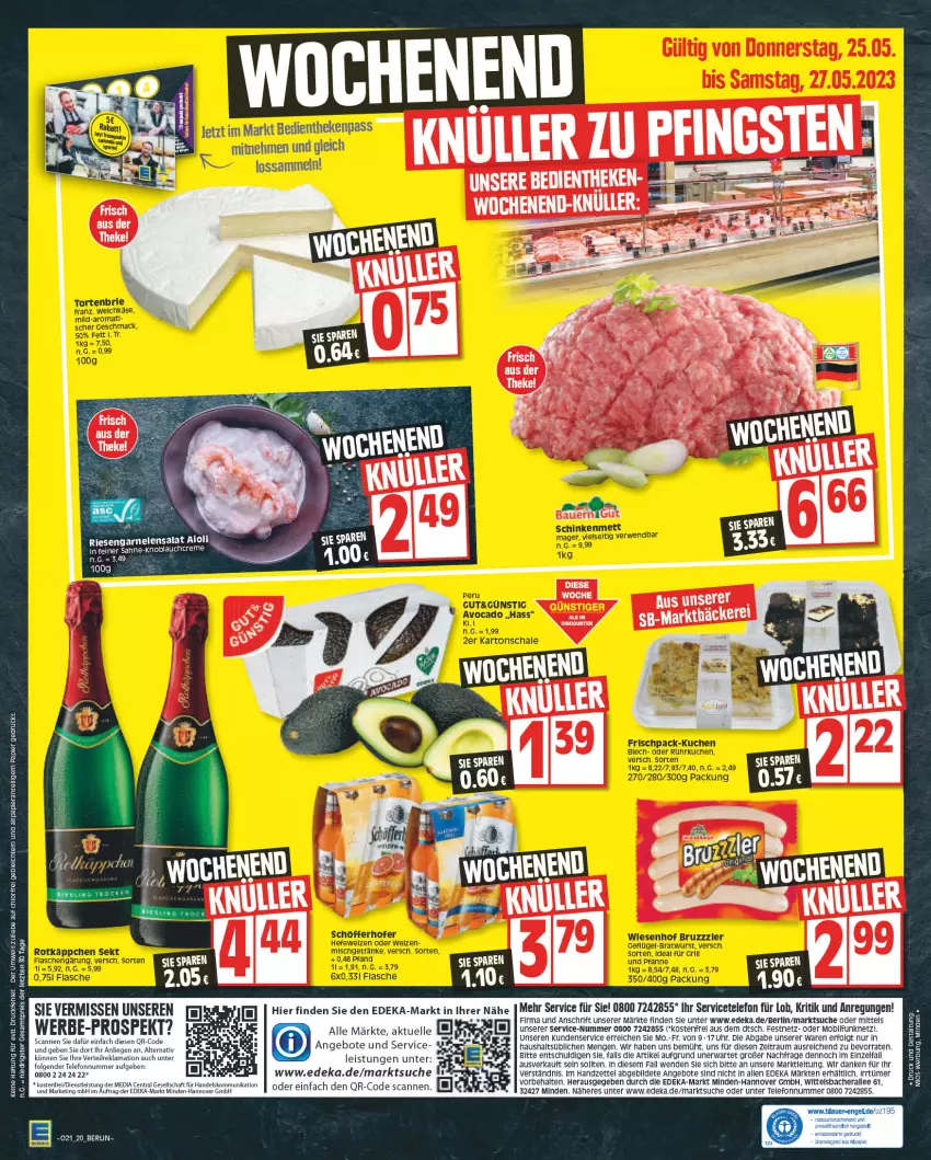 Aktueller Prospekt Edeka - Angebote der Woche - von 22.05 bis 27.05.2023 - strona 20 - produkty: aioli, angebot, angebote, creme, deka, eis, elle, garnelen, knoblauch, Knoblauchcreme, LG, Liege, reis, rel, riesengarnelen, sahne, salat, telefon, Ti, uhr, ZTE