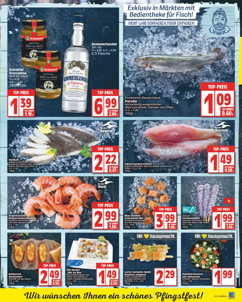 Aktueller Prospekt Edeka - Angebote der Woche - von 22.05 bis 27.05.2023 - strona 9 - produkty: braten, dressing, eis, fisch, flasche, fleisch, garnelen, grill, ideal zum braten, küche, Küchen, lachs, mac, marinade, matjes, merl, nuss, Rauch, reis, rel, Rotbarsch, salat, salz, sauce, senf, Ti, tisch, top-preis, und gemüse, würfel, ZTE