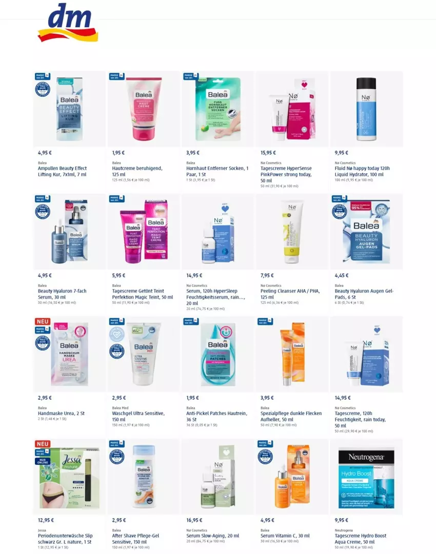 Aktueller Prospekt Dm Drogerie - Prospekte - von 17.02 bis 23.02.2022 - strona 3 - produkty: after shave, aqua, creme, Effect, elle, gin, hyaluron, Maske, natur, neutrogena, Peeling, Persen, rum, Serum, slip, socken, Spezi, tagescreme, tee, Ti, Unterwäsche, vita, Vitamin C, waschgel