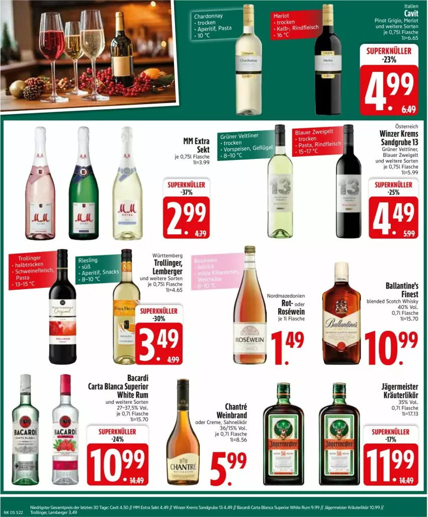 Aktueller Prospekt Edeka - Prospekte - von 27.01 bis 01.02.2025 - strona 24 - produkty: auer, bacardi, ball, Ballantine's, Berger, blauer zweigelt, blended scotch, blended scotch whisky, creme, eis, flasche, Germ, grüner veltliner, jägermeister, kräuter, kräuterlikör, likör, Meister, rum, sahne, scotch, scotch whisky, Ti, trolli, trollinger, wein, weinbrand, whisky, white rum, Zweigelt