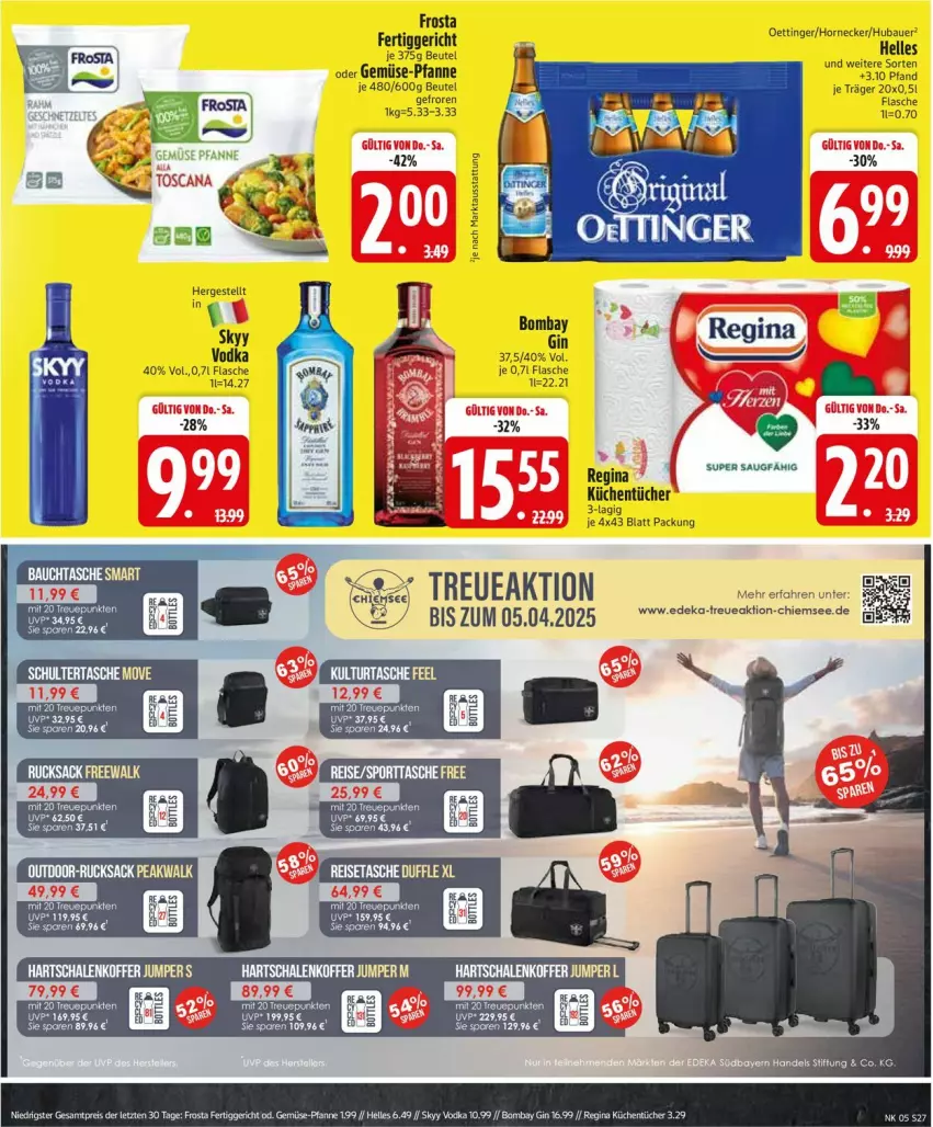 Aktueller Prospekt Edeka - Prospekte - von 27.01 bis 01.02.2025 - strona 29 - produkty: auer, Bau, Bauer, beutel, deka, elle, fertiggericht, flasche, frosta, gemüse-pfanne, Hartschalenkoffer, koffer, küche, Küchen, küchentücher, oettinger, pfanne, Schal, Schale, skyy, Skyy Vodka, Tasche, Ti, tücher, vodka