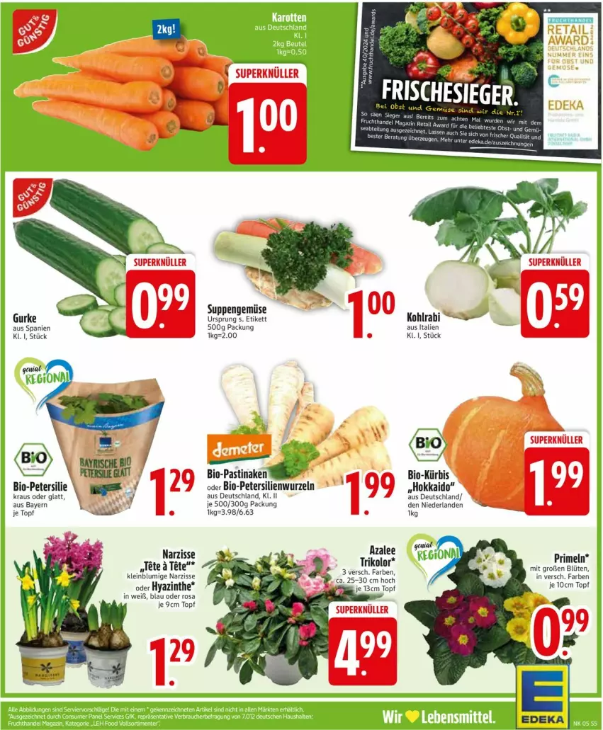 Aktueller Prospekt Edeka - Prospekte - von 27.01 bis 01.02.2025 - strona 7 - produkty: bio, gurke, kohlrabi, Kürbis, pasta, petersilie, Primeln, suppe, suppen, Ti, topf