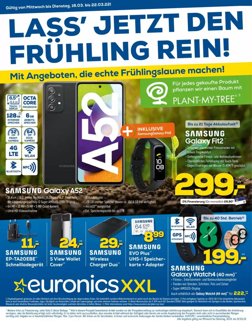 Aktueller Prospekt Euronics - Prospekte - von 16.03 bis 23.03.2022 - strona 1 - produkty: akku, angebot, angebote, auto, Bau, elle, ente, ladegerät, mac, pils, ring, Samsung, schnellladegerät, tee, Ti, torte, wasser