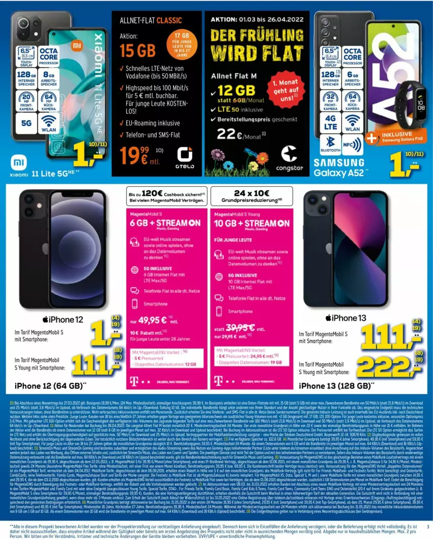 Aktueller Prospekt Euronics - Prospekte - von 16.03 bis 23.03.2022 - strona 3 - produkty: allnet flat, eis, elle, iphone, IPhone 13, reis, smartphone, Ti, vodafone, Yo