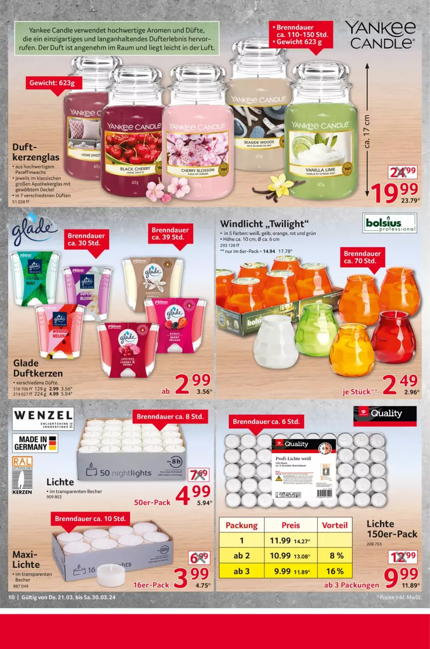 Aktueller Prospekt Selgros - Non Food - von 21.03 bis 30.03.2024 - strona 10 - produkty: Apotheke, auer, Becher, decke, Deckel, Duftkerze, eis, ente, Germ, Glade, kerze, reis, rwe, Ti, windlicht