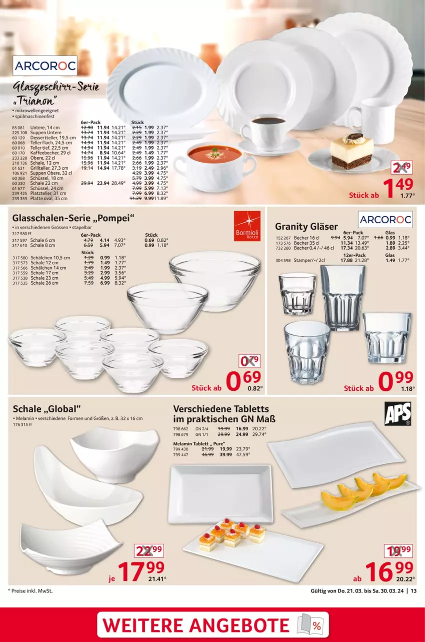 Aktueller Prospekt Selgros - Non Food - von 21.03 bis 30.03.2024 - strona 13 - produkty: angebot, angebote, Becher, dessert, Dessertteller, eis, elle, Gläser, grill, Grillteller, kaffee, kaffeebecher, latte, mikrowelle, reis, Schal, Schale, schüssel, spülmaschinen, suppe, suppen, tablet, tablett, teller, Ti, tisch, ZTE