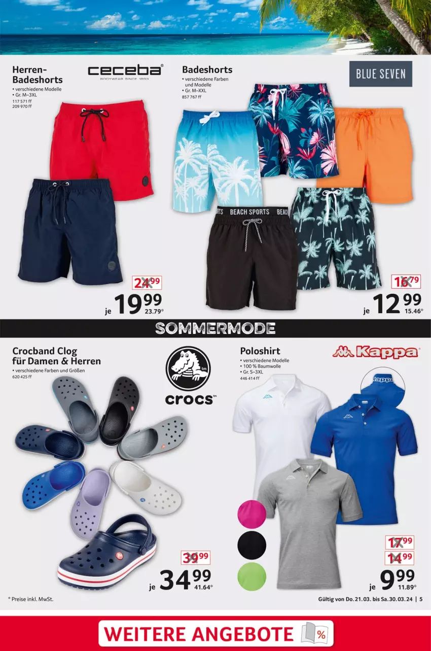 Aktueller Prospekt Selgros - Non Food - von 21.03 bis 30.03.2024 - strona 5 - produkty: Bad, badeshorts, Bau, baumwolle, dell, eis, elle, Mode, poloshirt, reis, shirt, shorts, Sport, Ti, wolle