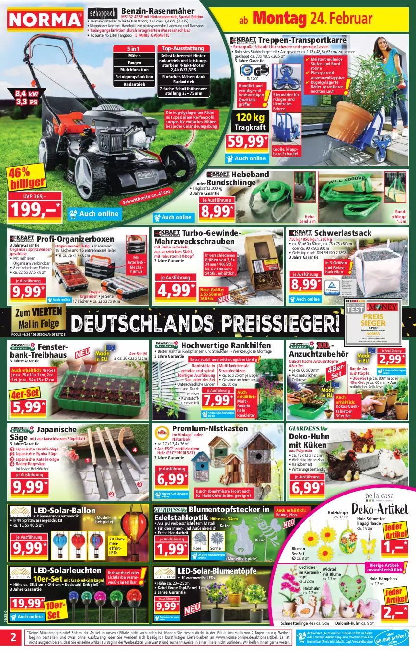 Aktueller Prospekt Norma - Norma - von 24.02 bis 03.03.2025 - strona 2 - produkty: aust, auto, ball, Bank, Bau, Beba, Bebe, blume, blumen, dell, edelstahl, eis, elle, fenster, fensterbank, gin, Girlande, Glaskugel, Holz, kokos, kraft, Kugel, lamm, led-solarleuchte, leds, Leuchte, leuchten, LG, Mantel, Meister, messer, Mett, Mode, natur, ndk, orchidee, pflanze, pflanzen, quad, rasen, rasenmäher, Rauch, reifen, Reinigung, reis, reiss, sac, säge, Schmetterling, schrauben, solarleuchte, Spezi, Spiele, Sport, tablet, tablett, Tablette, Ti, Tiere, tisch, topf, transportkarre, wasser, weck, werkzeug, Wichtel, Yo