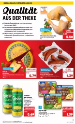 Gazetka promocyjna Kaufland - Spezielle Angebote - Gazetka - ważna od 20.07 do 20.07.2022 - strona 3 - produkty: alkohol, angebot, angebote, bier, frico, gin, gösser, hähnchen-schenkel, henkel, hochland, Käse, Maasdam, mais, Mett, metten, natur, nuss, paprika, radler, saft, schenkel, Schmelzkäse, schnittkäse, Ti, würstchen, zitrone, zitronen, zitronensaft