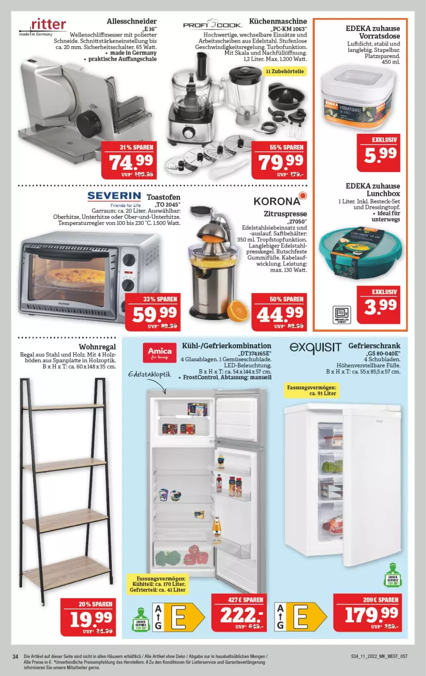 Aktueller Prospekt Marktkauf - Prospekt - von 13.03 bis 19.03.2022 - strona 34 - produkty: Behälter, besteck, besteck-set, deka, dressing, edelstahl, eis, elle, garraum, gefrierkombination, gefrierschrank, Germ, Holz, küche, Küchen, küchenmaschine, latte, lieferservice, lunchbox, messer, regal, reis, rwe, saft, Schal, Schale, Schrank, schubladen, teller, Ti, tisch, topf, WICK, Zitruspresse