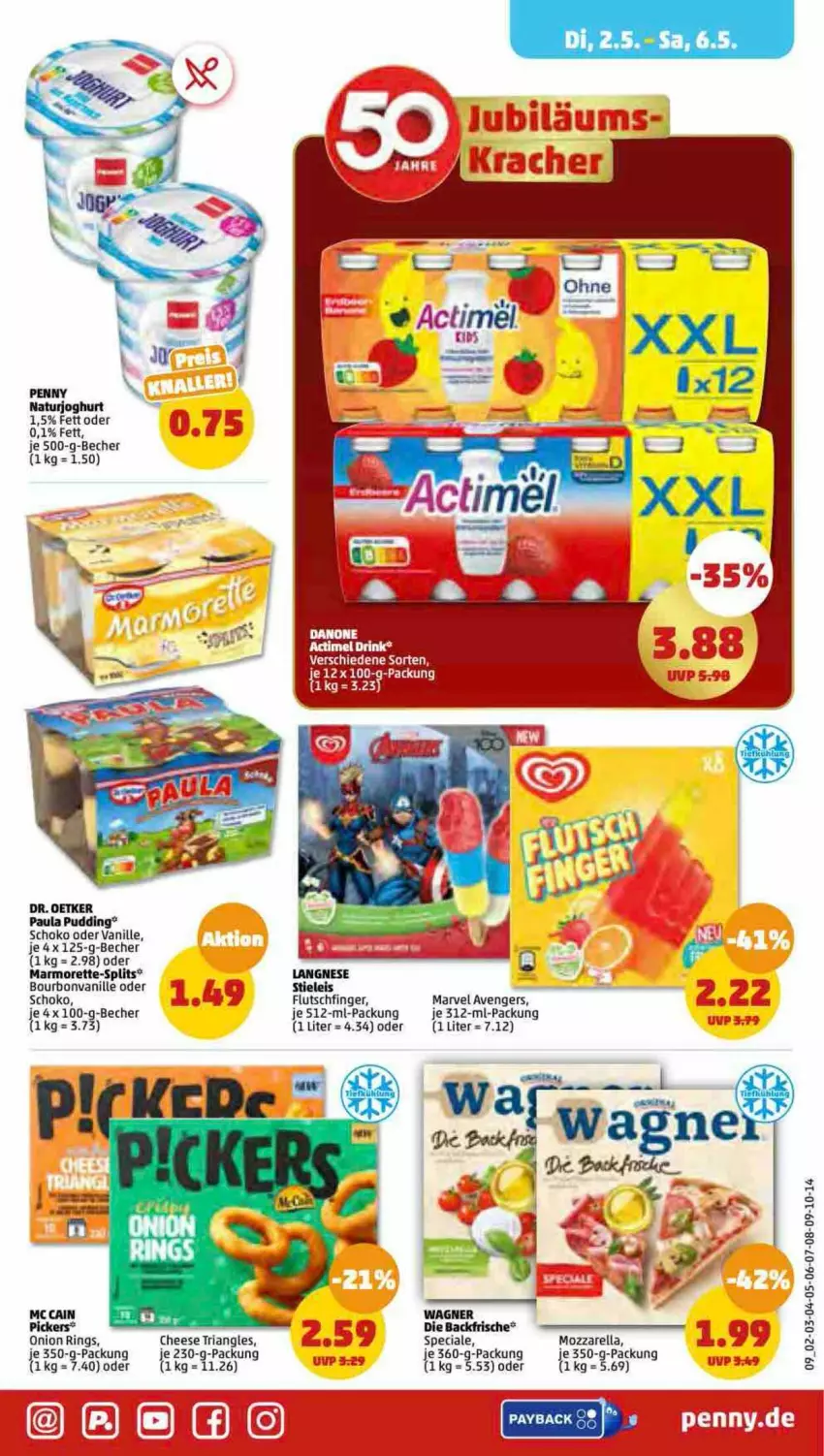 Aktueller Prospekt Penny - Prospekte - von 01.05 bis 06.05.2023 - strona 9 - produkty: Becher, bett, bourbon, bourbonvanille, eis, joghur, joghurt, mc cain, mozzarella, natur, naturjoghurt, Paula, paula pudding, pudding, rel, Ria, ring, schoko, stieleis, tee, Ti, vanille