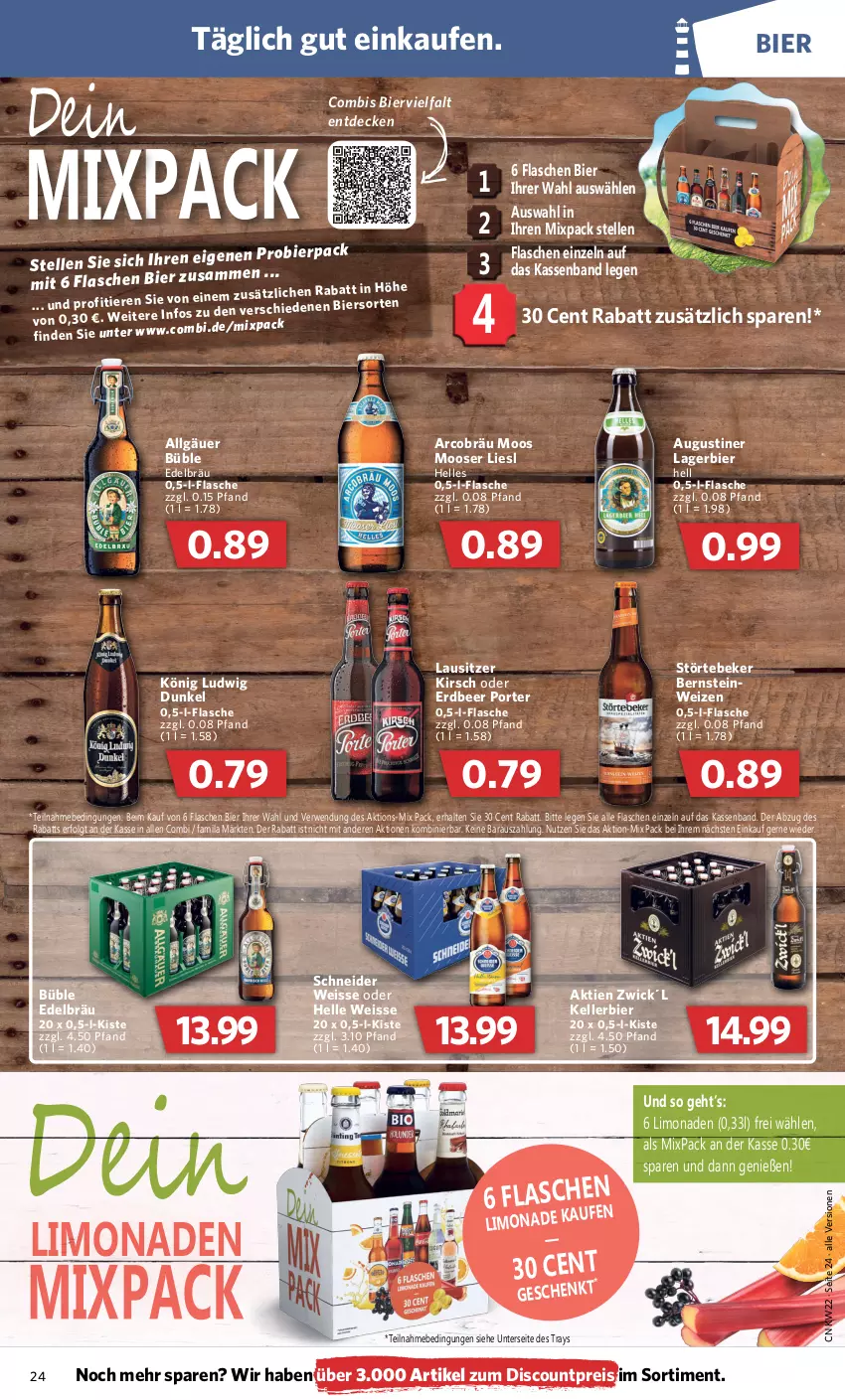 Aktueller Prospekt Combi - Prospekte - von 30.05 bis 04.06.2022 - strona 24 - produkty: bier, decke, discount, eis, elle, flasche, kellerbier, kirsch, Lagerbier, LG, limo, limonade, limonaden, reis, rwe, störtebeker, Ti, WICK