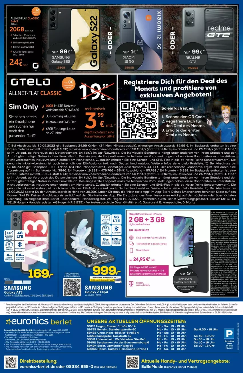 Aktueller Prospekt Euronics - Prospekte - von 28.09 bis 05.10.2022 - strona 10 - produkty: angebot, angebote, Bank, Brei, eis, elle, ente, Handy, LG, Rauch, reis, Samsung, sim, smartphone, smartphones, tee, telefon, Ti, Tiere, uhr, vodafone, ZTE