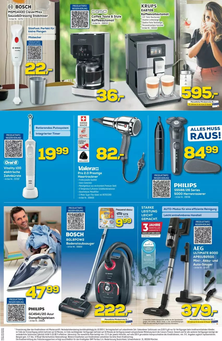 Aktueller Prospekt Euronics - Prospekte - von 28.09 bis 05.10.2022 - strona 7 - produkty: auto, Becher, bügel, Bügeleisen, consors finanz, dampfbügeleisen, dressing, eier, eis, ente, erde, Heu, leine, LG, Mixer, monte, moser, Philips, Reinigung, sauce, stabmixer, Ti, Tiere, timer