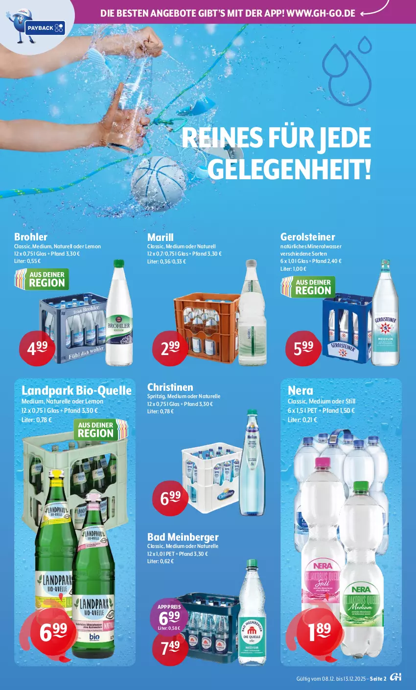 Aktueller Prospekt Getraenke Hoffmann - Prospekte - von 08.12 bis 13.12.2025 - strona 2 - produkty: Alwa, angebot, angebote, Bad, Berger, bio, eis, elle, gerolsteine, gerolsteiner, mineralwasser, natur, natürliches mineralwasser, reis, rel, steiner, Ti, wasser
