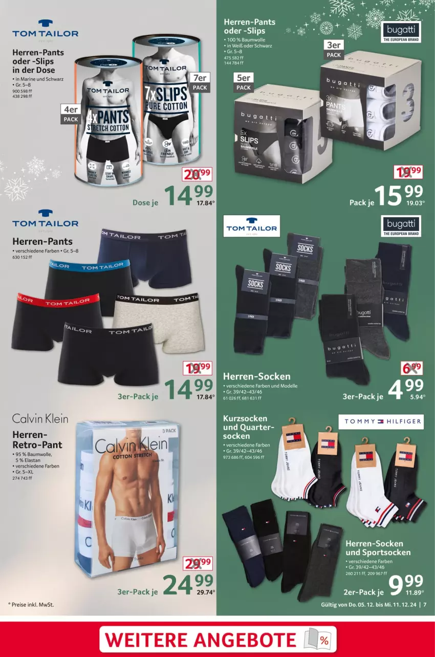 Aktueller Prospekt Selgros - Non Food - von 05.12 bis 11.12.2024 - strona 7 - produkty: angebot, angebote, Bau, baumwolle, dell, eis, elle, herren-pants, herren-socken, Mode, Pants, reis, slip, slips, socken, Sport, sportsocken, tee, Ti, tom tailor, wolle