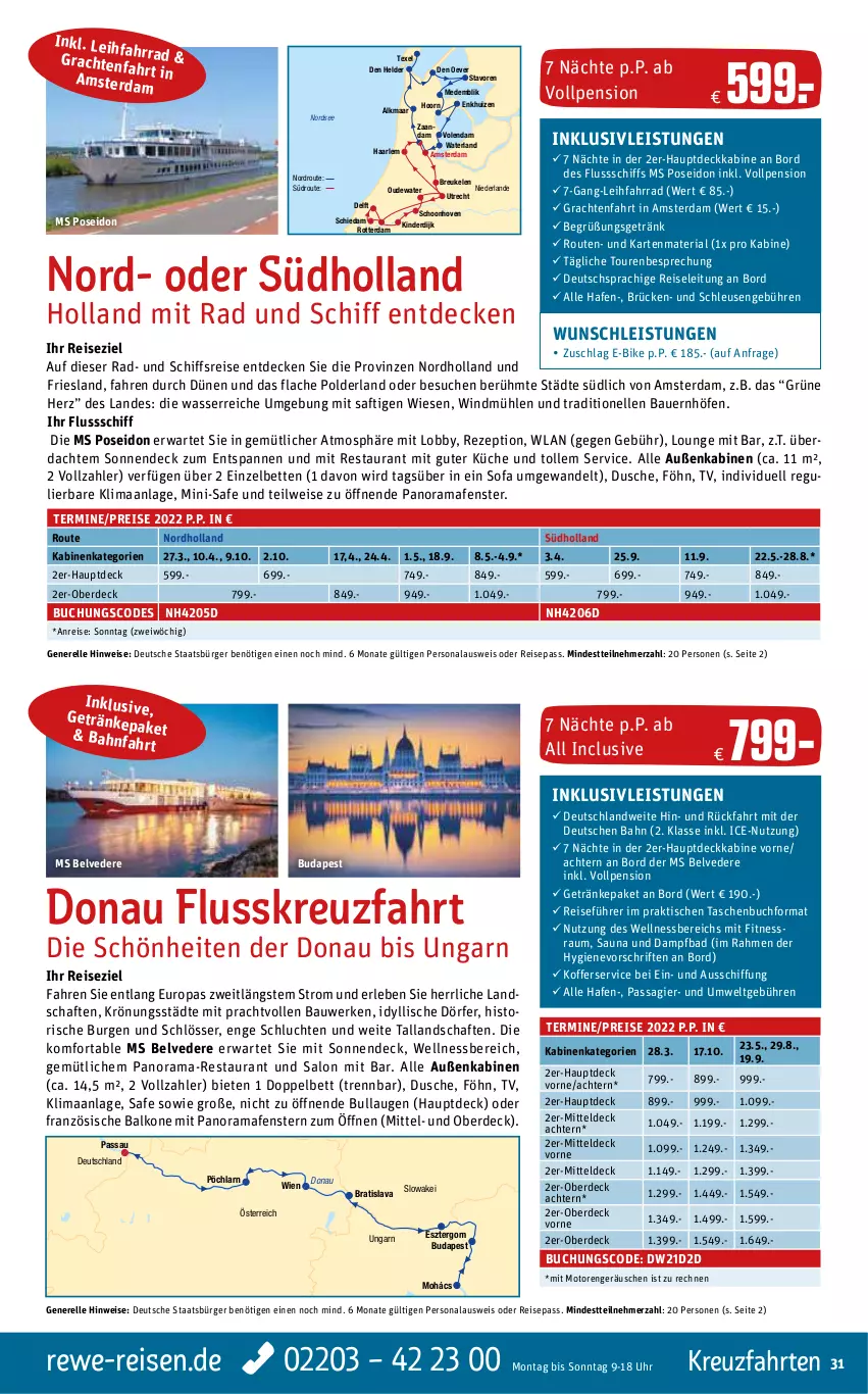 Aktueller Prospekt Rewe Reisen - Reiseprospekt - von 23.12.2021 bis 31.01.2022 - strona 31 - produkty: auer, Bad, Bau, Bauer, bett, Betten, buch, decke, deutschsprachige reiseleitung, dusche, E-Bike, eier, eis, elle, erde, Fahrrad, fenster, getränk, getränke, inklusivleistungen, Kinder, koffer, kreuzfahrten, küche, Nordsee, Persona, rama, reis, rel, rezept, Ria, saft, Sofa, Tasche, taschen, Taschenbuch, Ti, tisch, uhr, wasser, wellnessbereich, ZTE