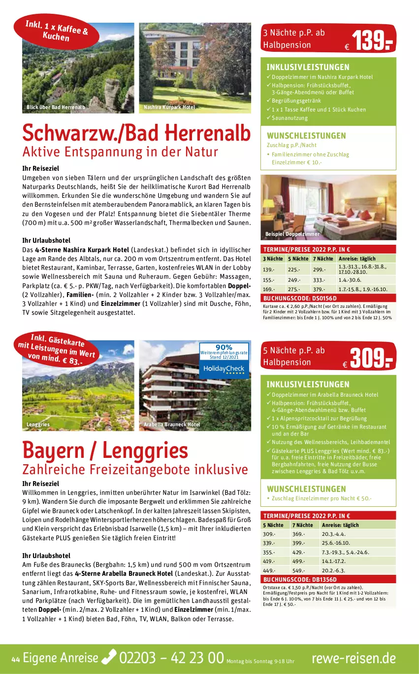 Aktueller Prospekt Rewe Reisen - Reiseprospekt - von 23.12.2021 bis 31.01.2022 - strona 44 - produkty: angebot, angebote, axe, Bad, Bademantel, braun, buch, cocktail, dusche, eier, eis, elle, Garten, getränk, getränke, inklusivleistungen, kaffee, Kamin, Kinder, kuchen, kurtaxe, mab, Mantel, Nashi, natur, rama, reis, rum, rwe, sana, SANTE, Sport, tasse, Ti, tisch, uhr, wasser, wellnessbereich