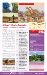 Gazetka promocyjna Rewe Reisen - Reiseprospekt - Gazetka - ważna od 31.01 do 31.01.2022 - strona 24 - produkty: ambia, Bad, buch, Cap, decke, deutschsprachige reiseleitung, dusche, eier, eis, Elefant, elle, ente, erde, Holz, inklusivleistungen, leine, natur, reis, reiseverlauf, rel, Ria, rwe, sim, simba, Ti, Tiere, tisch, uhr, wasser, Wild