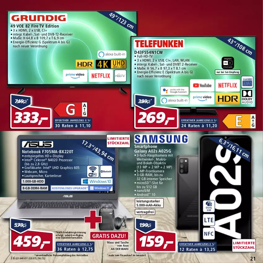 Aktueller Prospekt Real - von 30.05 bis 04.06.2022 - strona 21 - produkty: akku, asus, celeron, dvb, DVB-T, eis, elle, ente, frontkamera, hauptkamera, HD Graphics, HDD, HDMI, Intel, kamera, lautsprecher, LG, Maus, microsd, notebook, Receiver, reis, rum, sim, smartphone, Spektrum, spiegel, Tasche, teller, Ti, uhd, usb